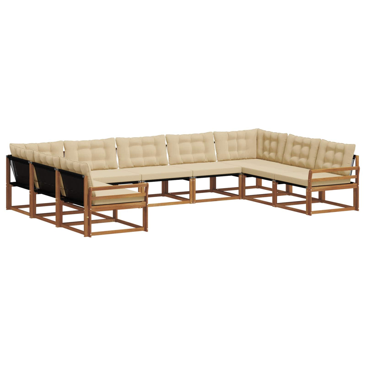 Set vanjskih sofa 9 kom. Prirodna i bež