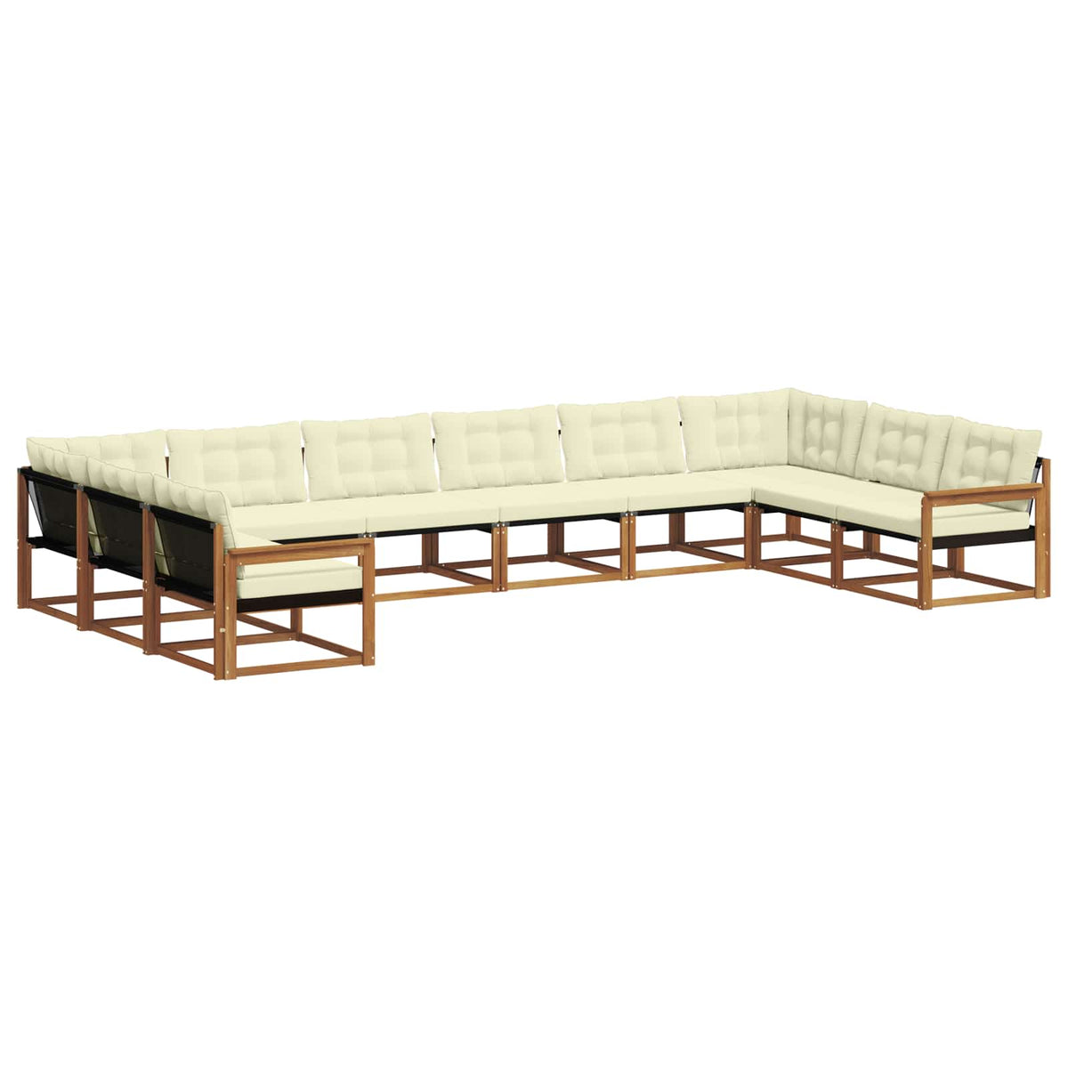 Set vanjskih sofa 10 kom. Prirodna i krem
