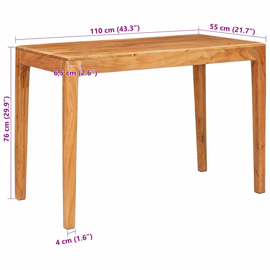 Stol za objedovanje Smeđa 110 x 55 x 76 cm Čvrsto drvo akacije
