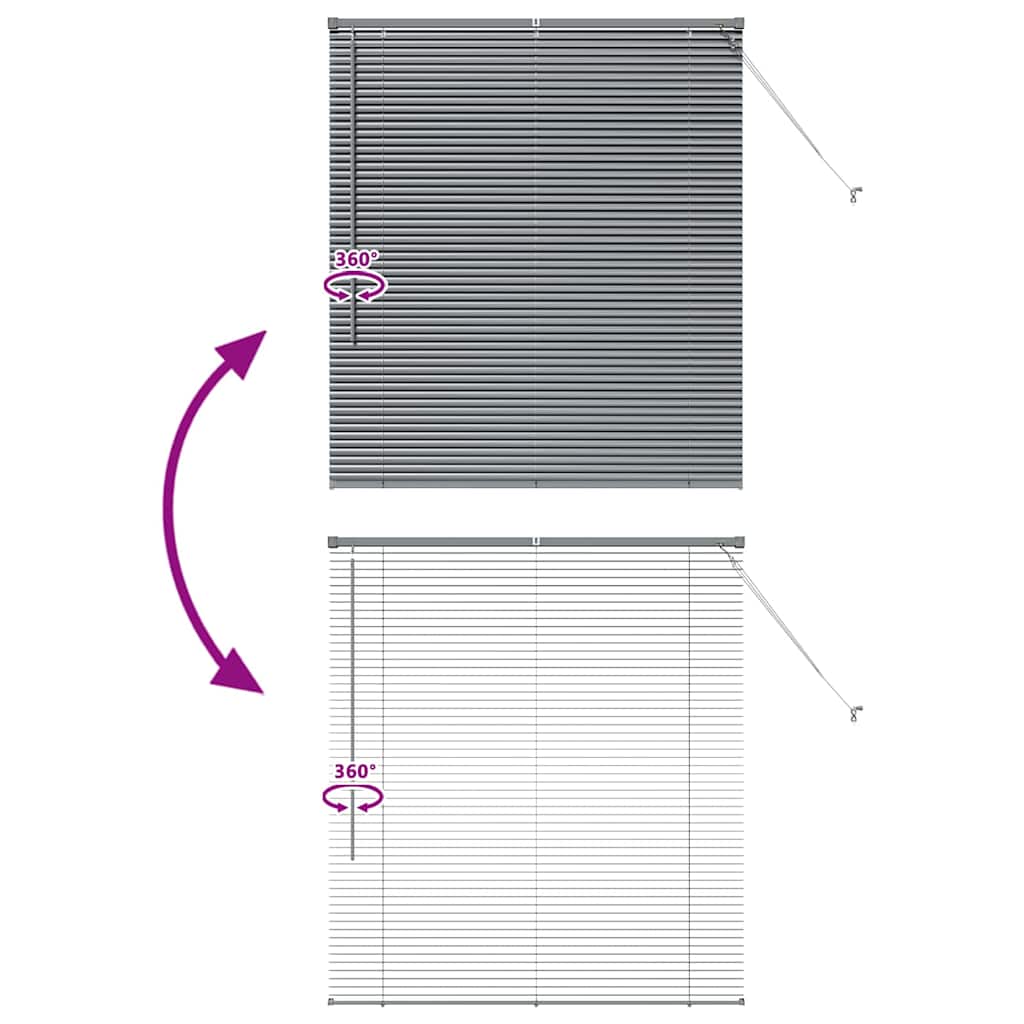 Venecijanski zastore Tamno siva 130 x 115 cm Aluminij