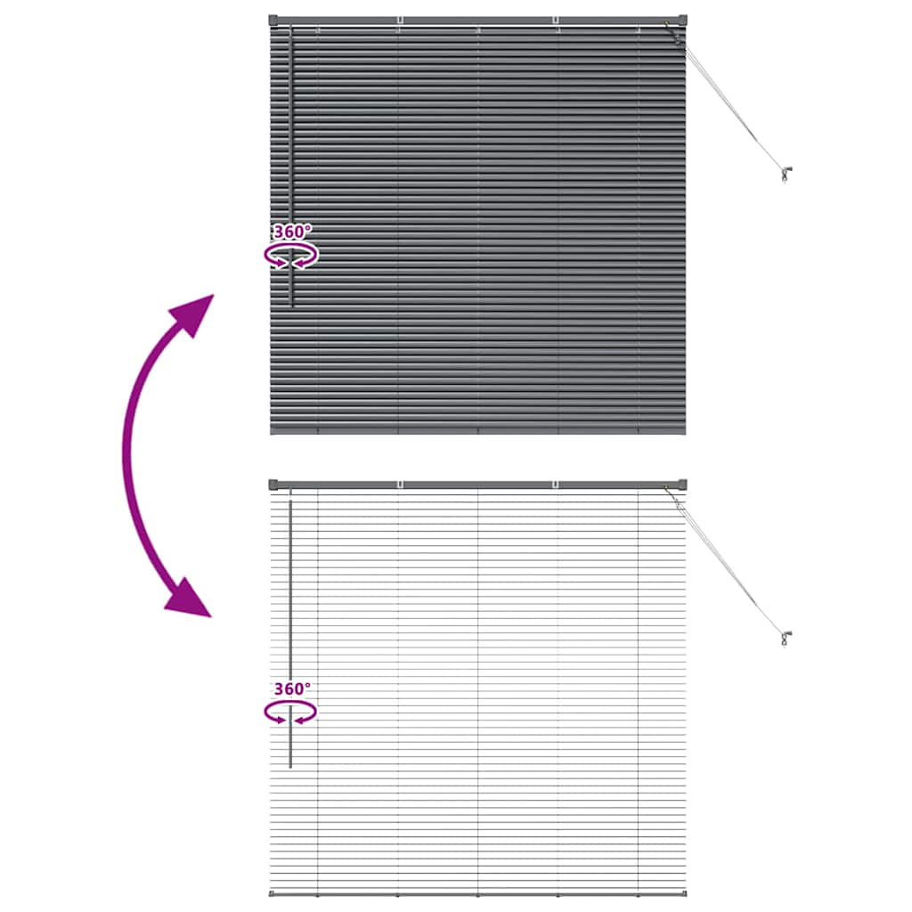 Venecijanski zastore Tamno siva 130 x 125 cm Aluminij