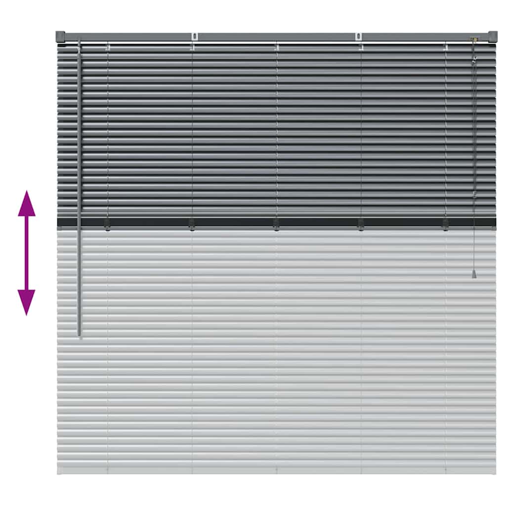Venecijanski zastore Tamno siva 130 x 125 cm Aluminij