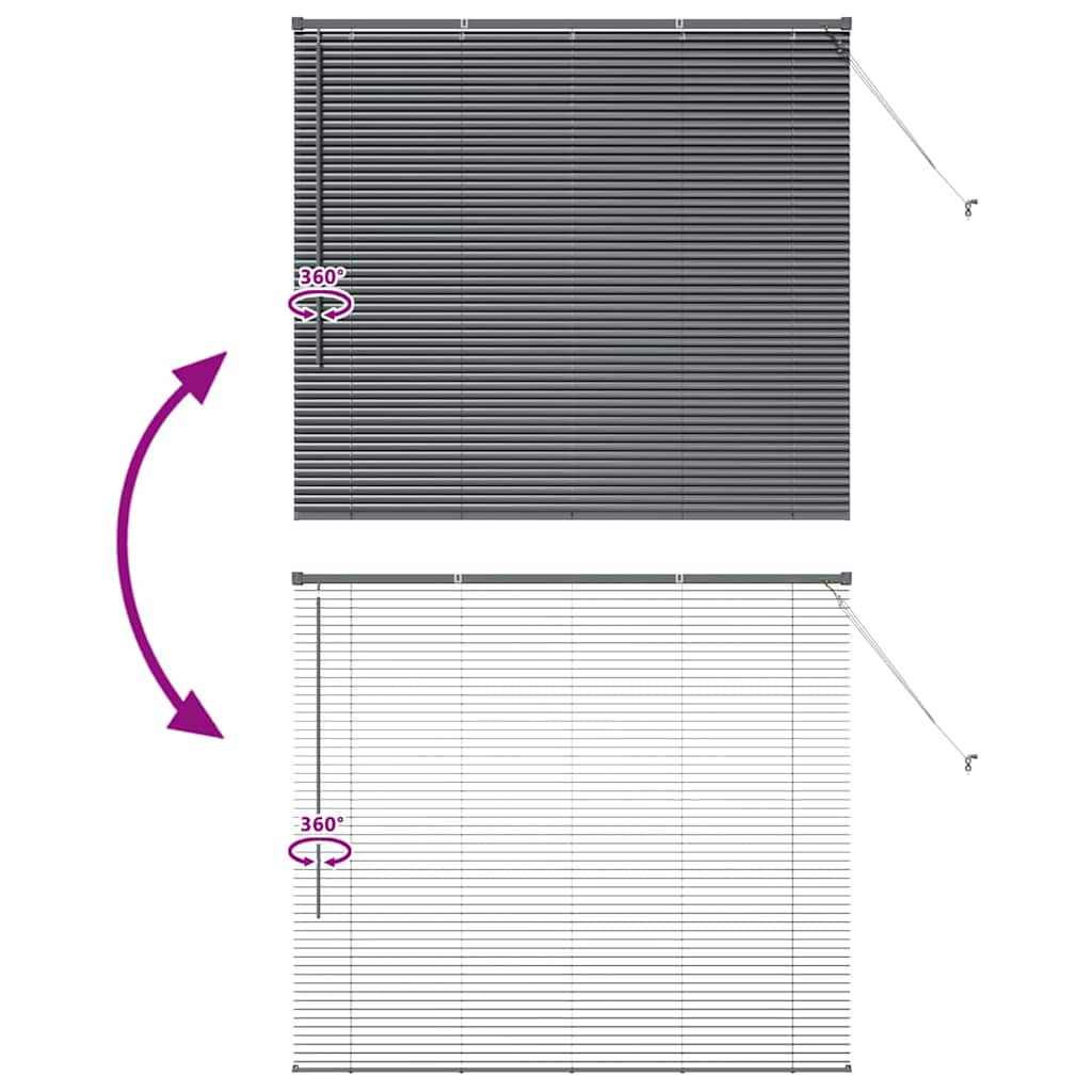 Venecijanski zastore Tamno siva 130 x 150 cm Aluminij