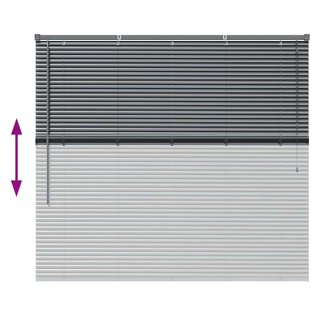 Venecijanski zastore Tamno siva 130 x 150 cm Aluminij