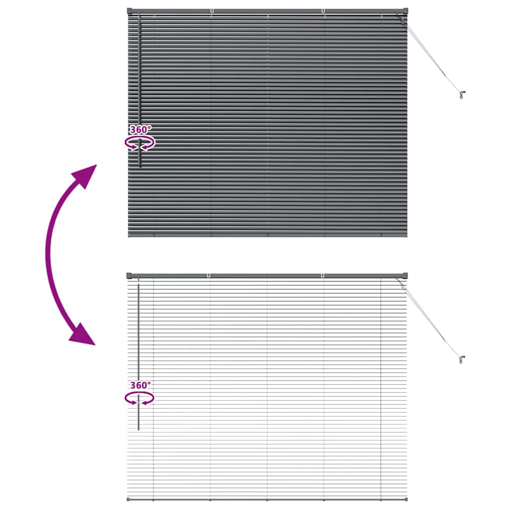 Venecijanski zastore Tamno siva 130 x 160 cm Aluminij