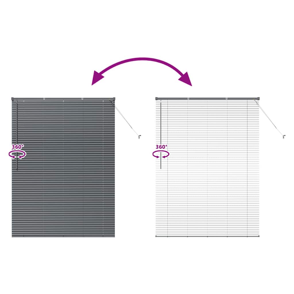 Venecijanski zastore Tamno siva 175 x 130 cm Aluminij