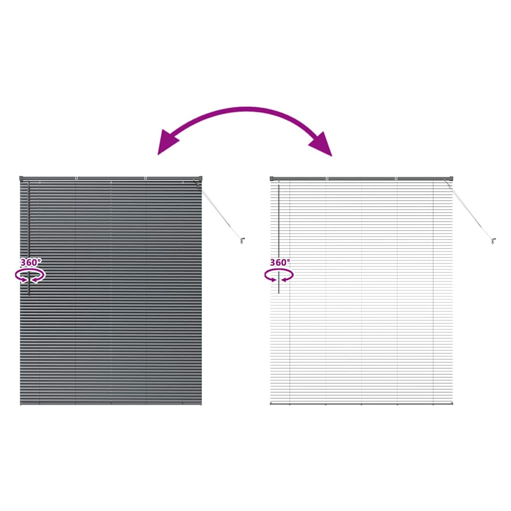 Venecijanski zastore Tamno siva 175 x 145 cm Aluminij