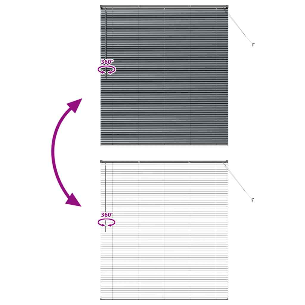 Venecijanski zastore Tamno siva 175 x 160 cm Aluminij