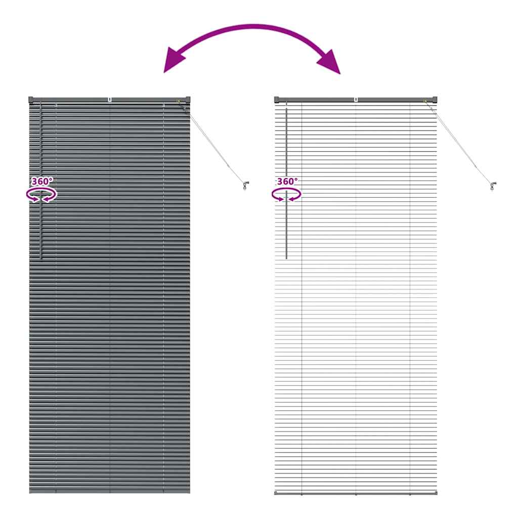 Venecijanski zastore Tamno siva 220 x 95 cm Aluminij