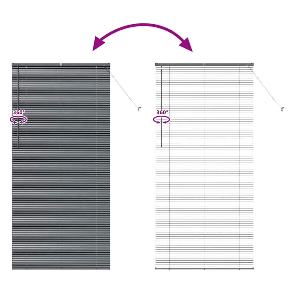 Venecijanski zastore Tamno siva 220 x 105 cm Aluminij