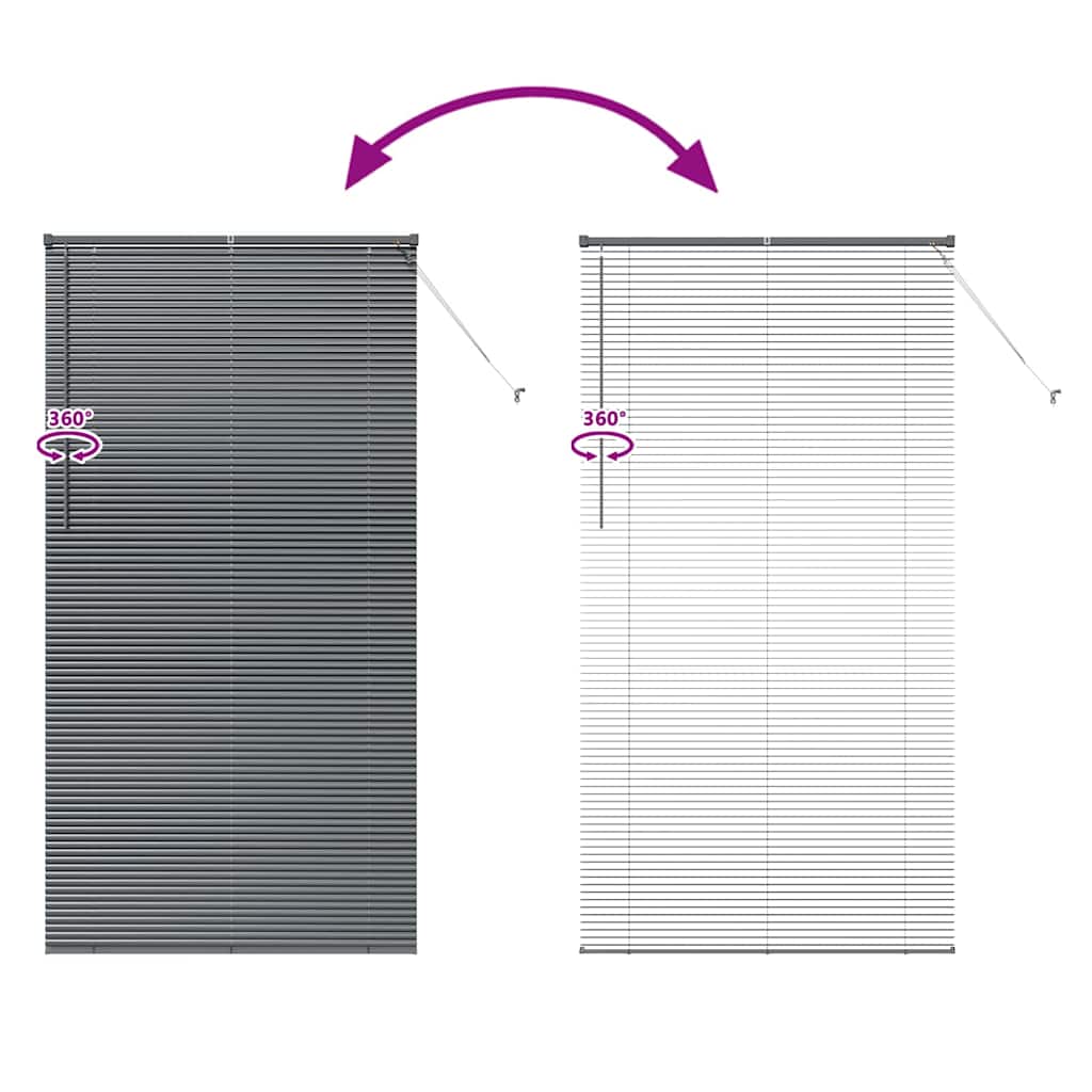 Venecijanski zastore Tamno siva 220 x 120 cm Aluminij