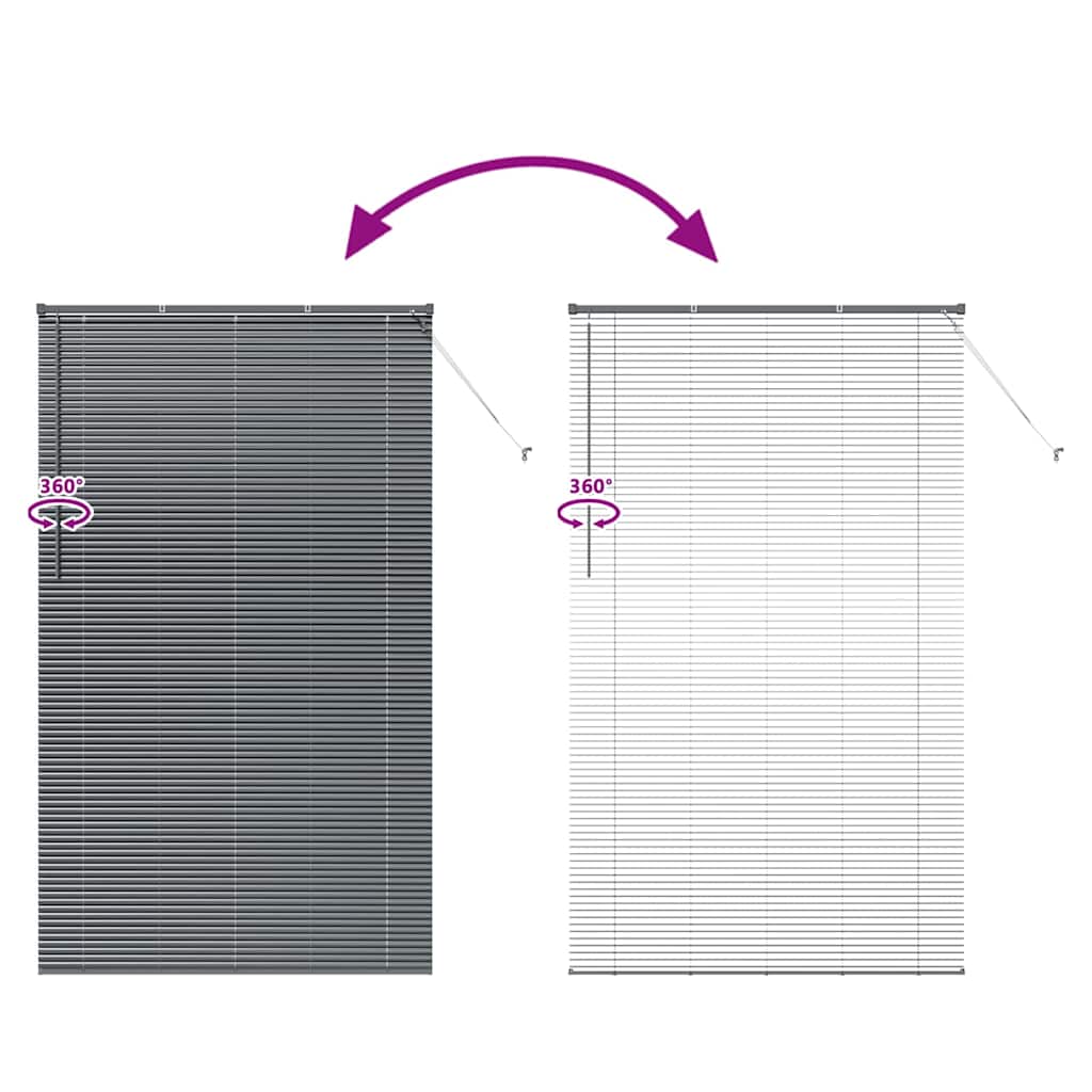 Venecijanski zastore Tamno siva 220 x 135 cm Aluminij