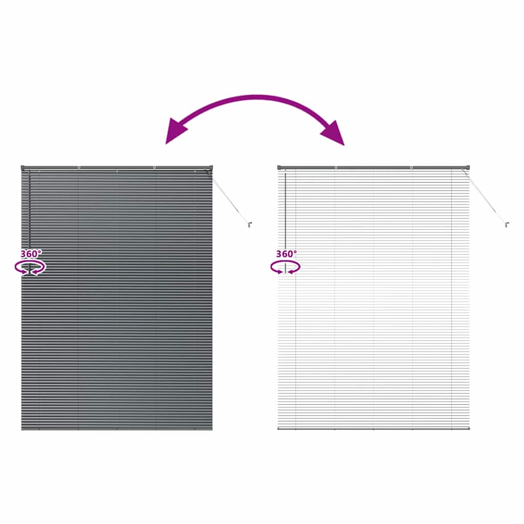 Venecijanski zastore Tamno siva 220 x 155 cm Aluminij