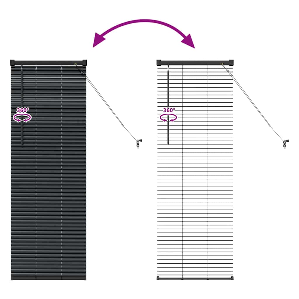 Venecijanski zastore Crna 130 x 55 cm Aluminij