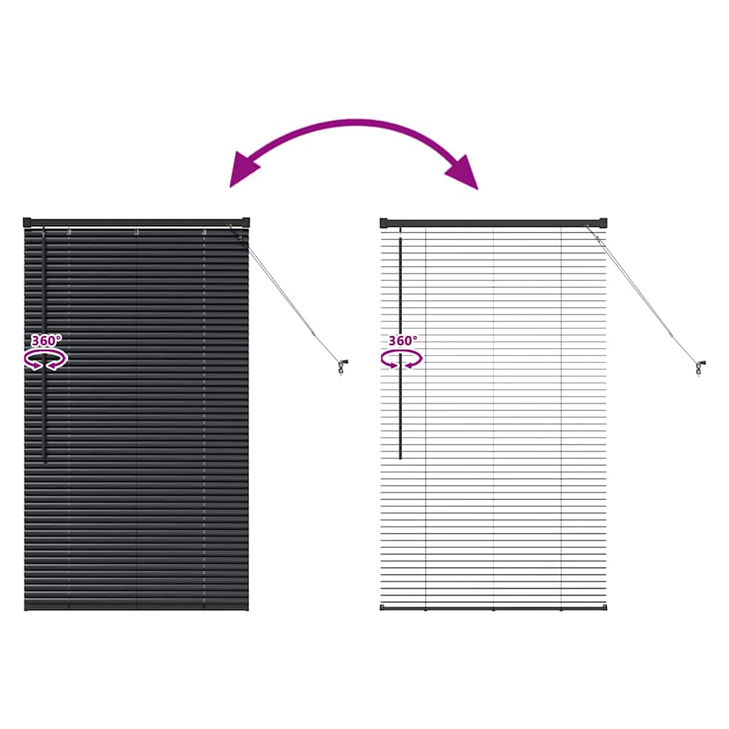 Venecijanski zastore Crna 130 x 80 cm Aluminij