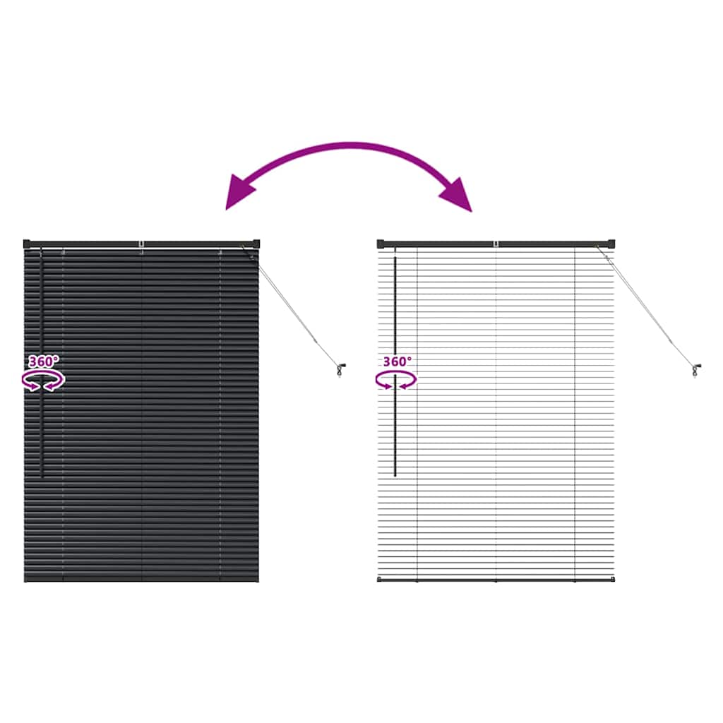 Venecijanski zastore Crna 130 x 90 cm Aluminij