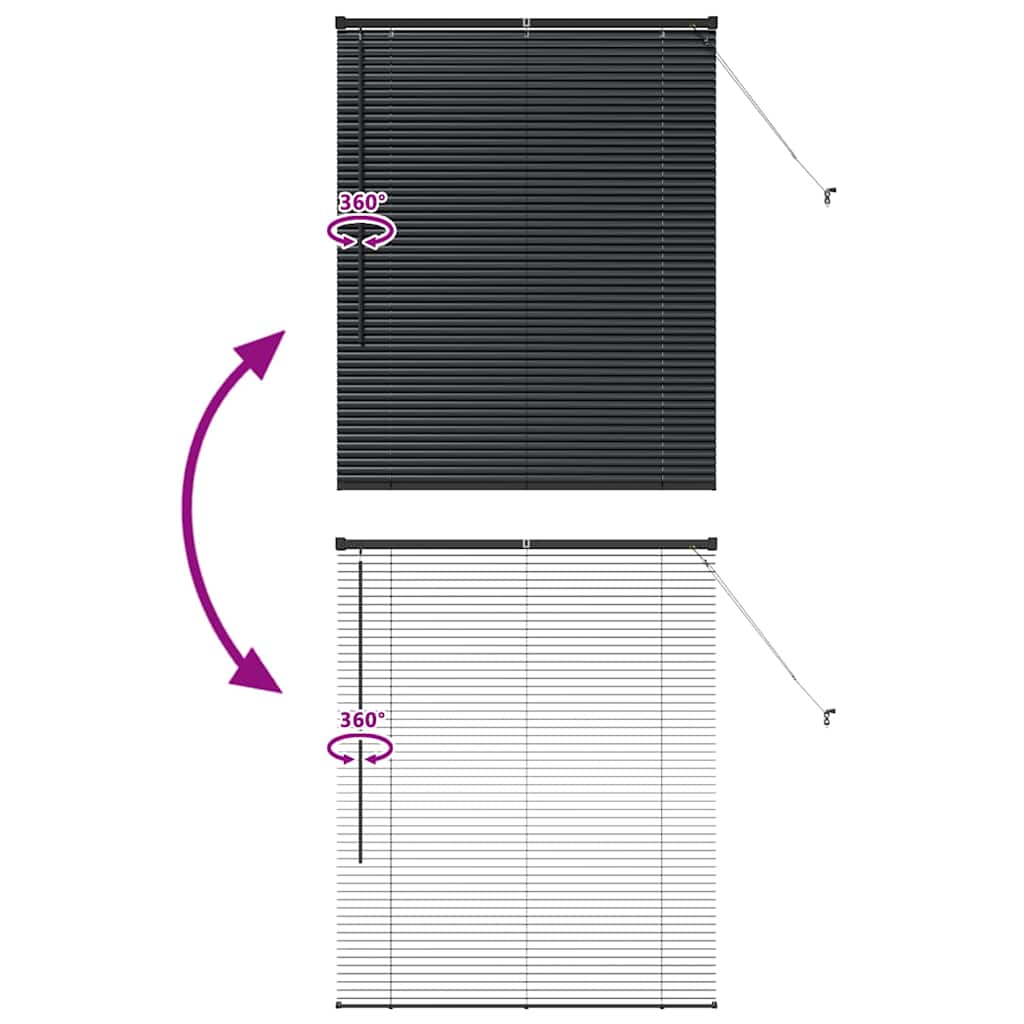 Venecijanski zastore Crna 130 x 100 cm Aluminij