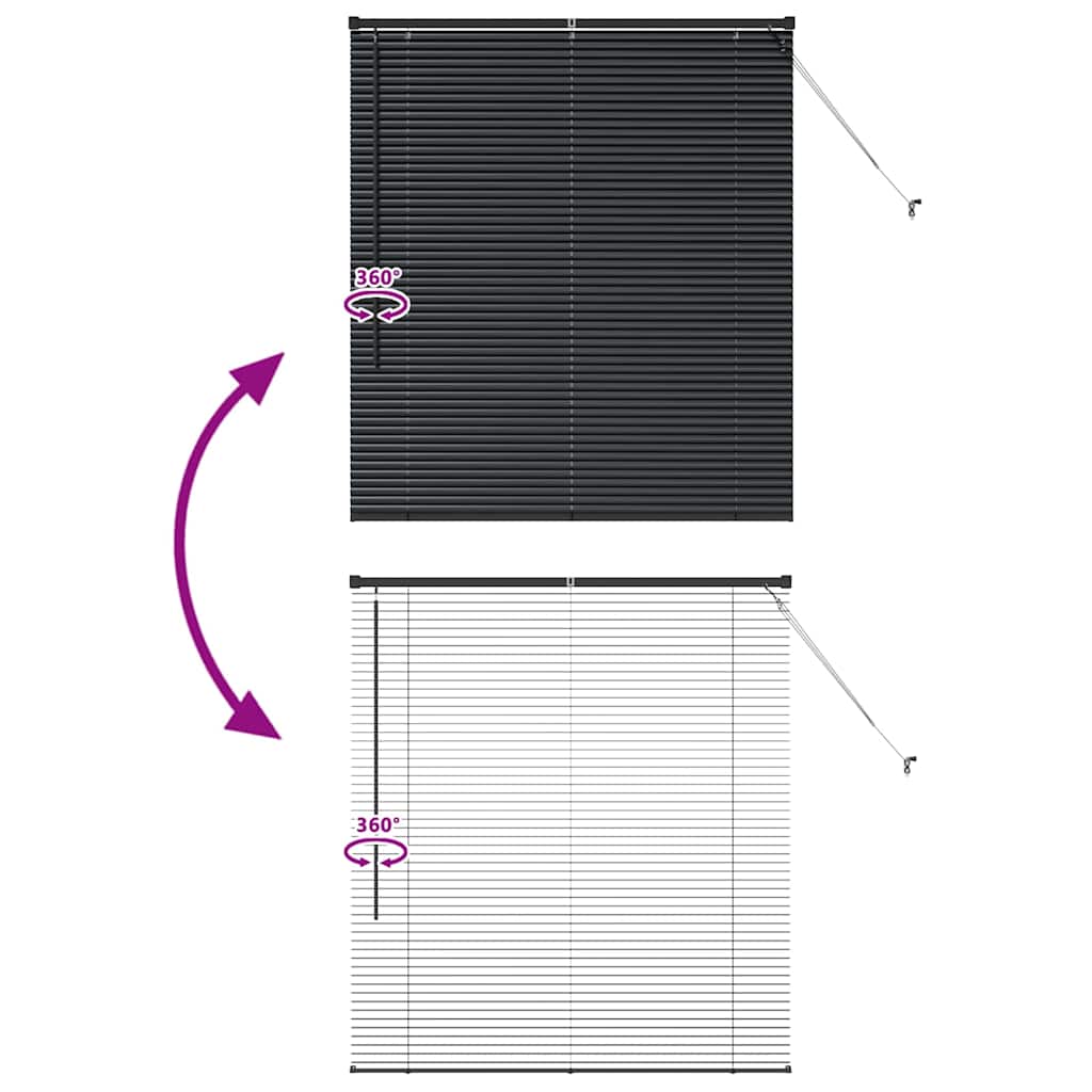 Venecijanski zastore Crna 130 x 110 cm Aluminij