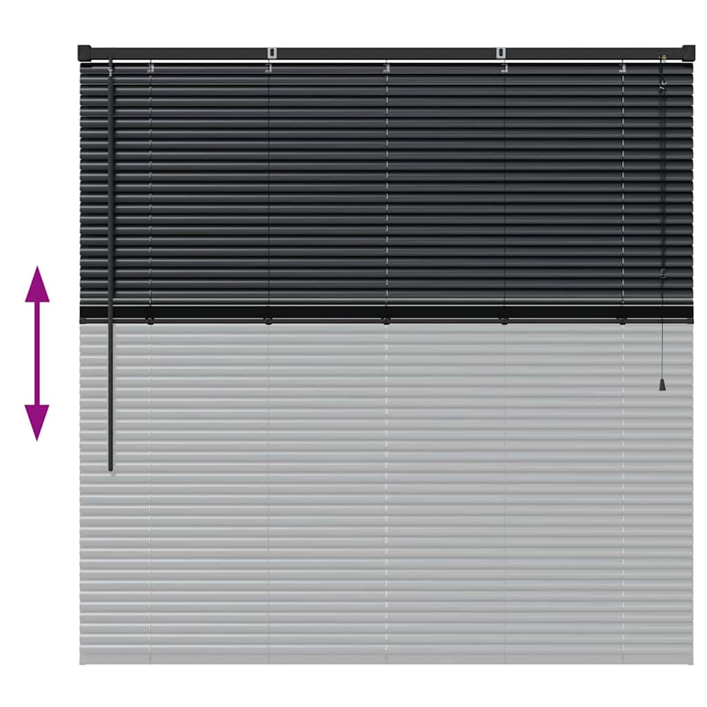 Venecijanski zastore Crna 130 x 125 cm Aluminij