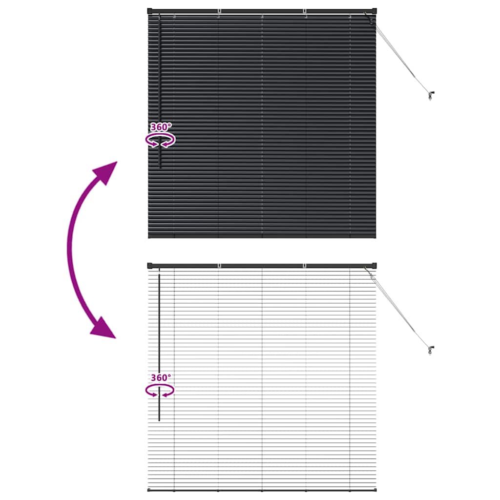 Venecijanski zastore Crna 130 x 135 cm Aluminij