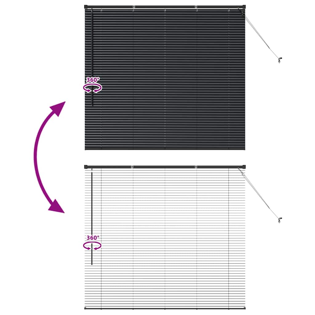 Venecijanski zastore Crna 130 x 145 cm Aluminij
