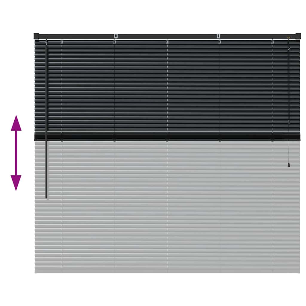 Venecijanski zastore Crna 130 x 145 cm Aluminij