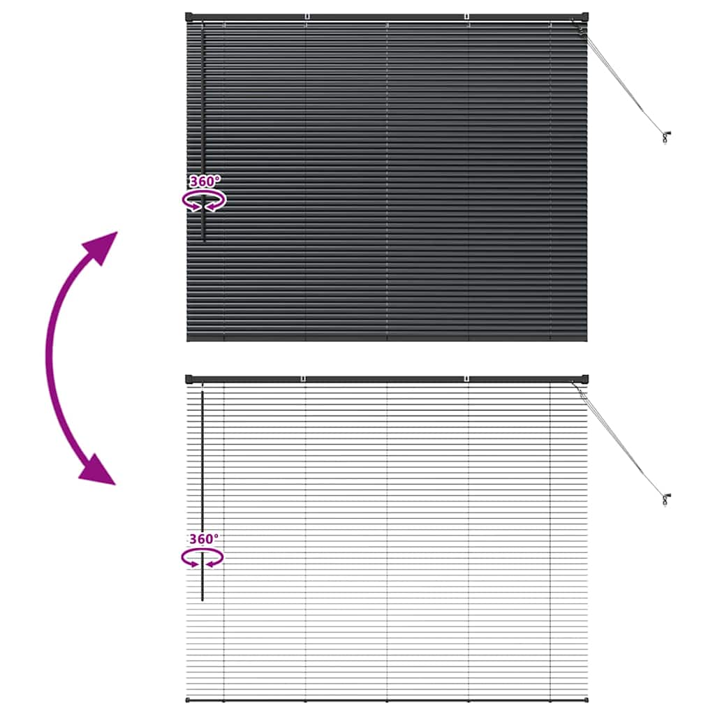 Venecijanski zastore Crna 130 x 160 cm Aluminij