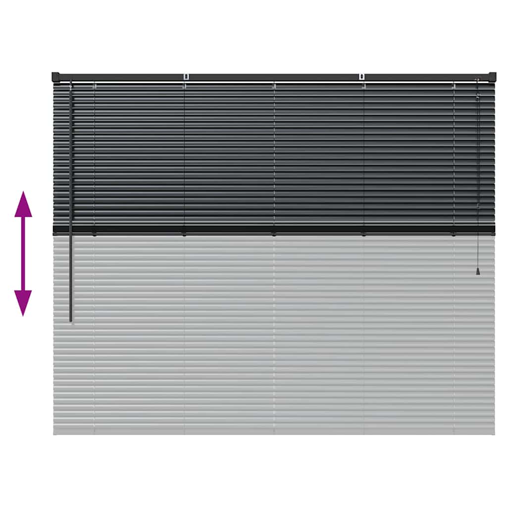Venecijanski zastore Crna 130 x 160 cm Aluminij