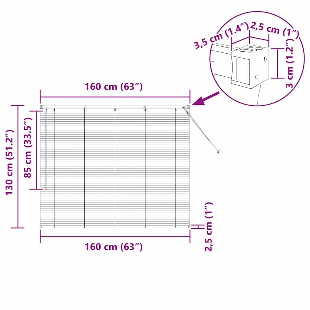 Venecijanski zastore Crna 130 x 160 cm Aluminij