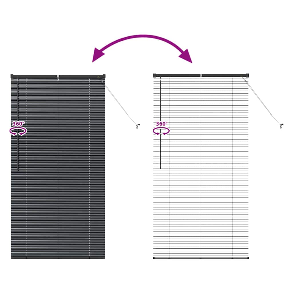 Venecijanski zastore Crna 175 x 85 cm Aluminij