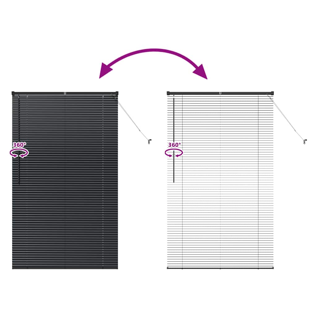 Venecijanski zastore Crna 175 x 100 cm Aluminij