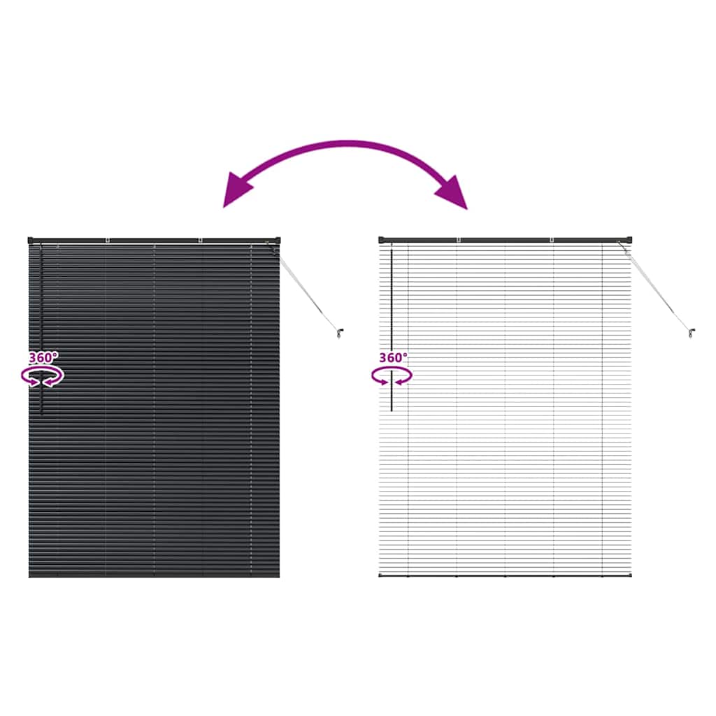 Venecijanski zastore Crna 175 x 125 cm Aluminij