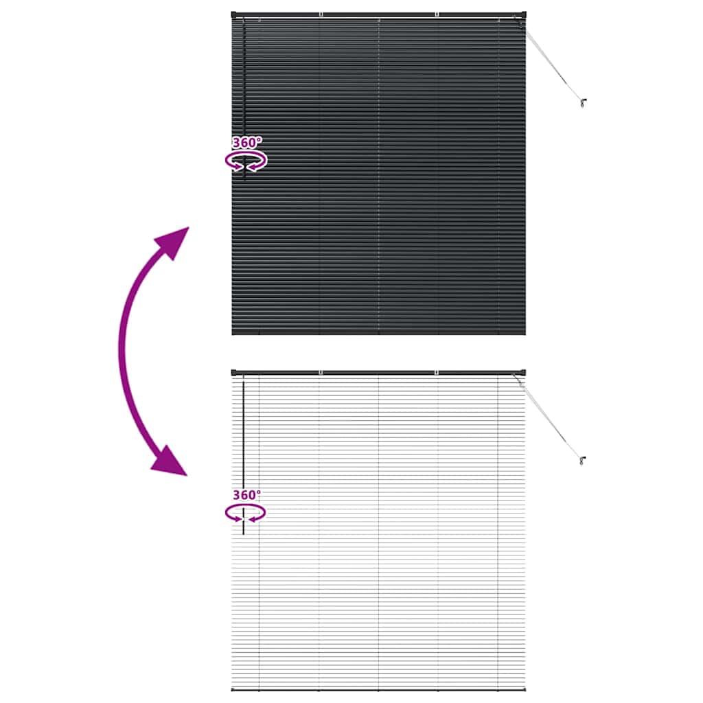 Venecijanski zastore Crna 175 x 155 cm Aluminij