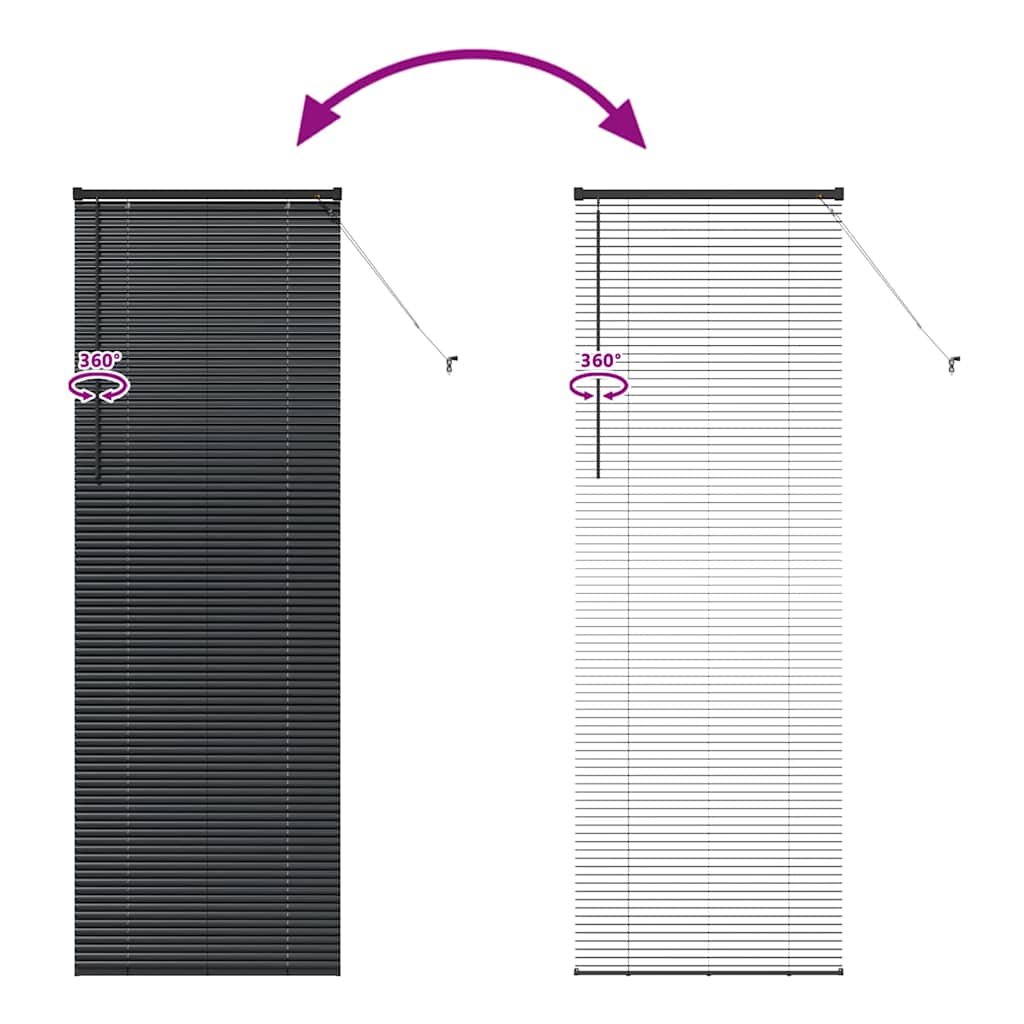 Venecijanski zastore Crna 220 x 75 cm Aluminij