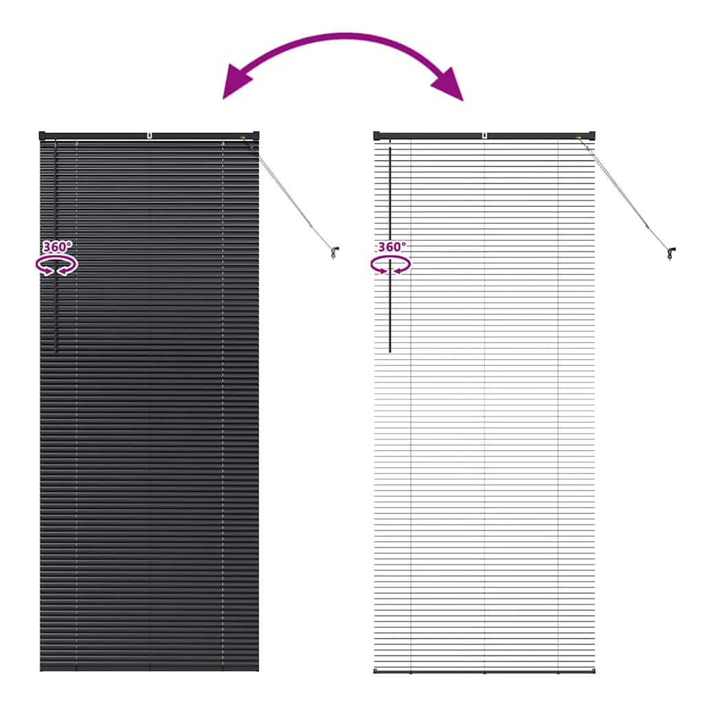 Venecijanski zastore Crna 220 x 95 cm Aluminij