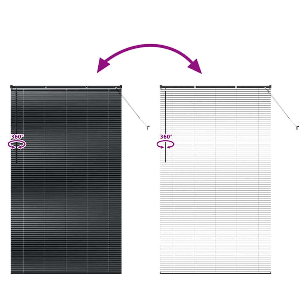 Venecijanski zastore Crna 220 x 130 cm Aluminij
