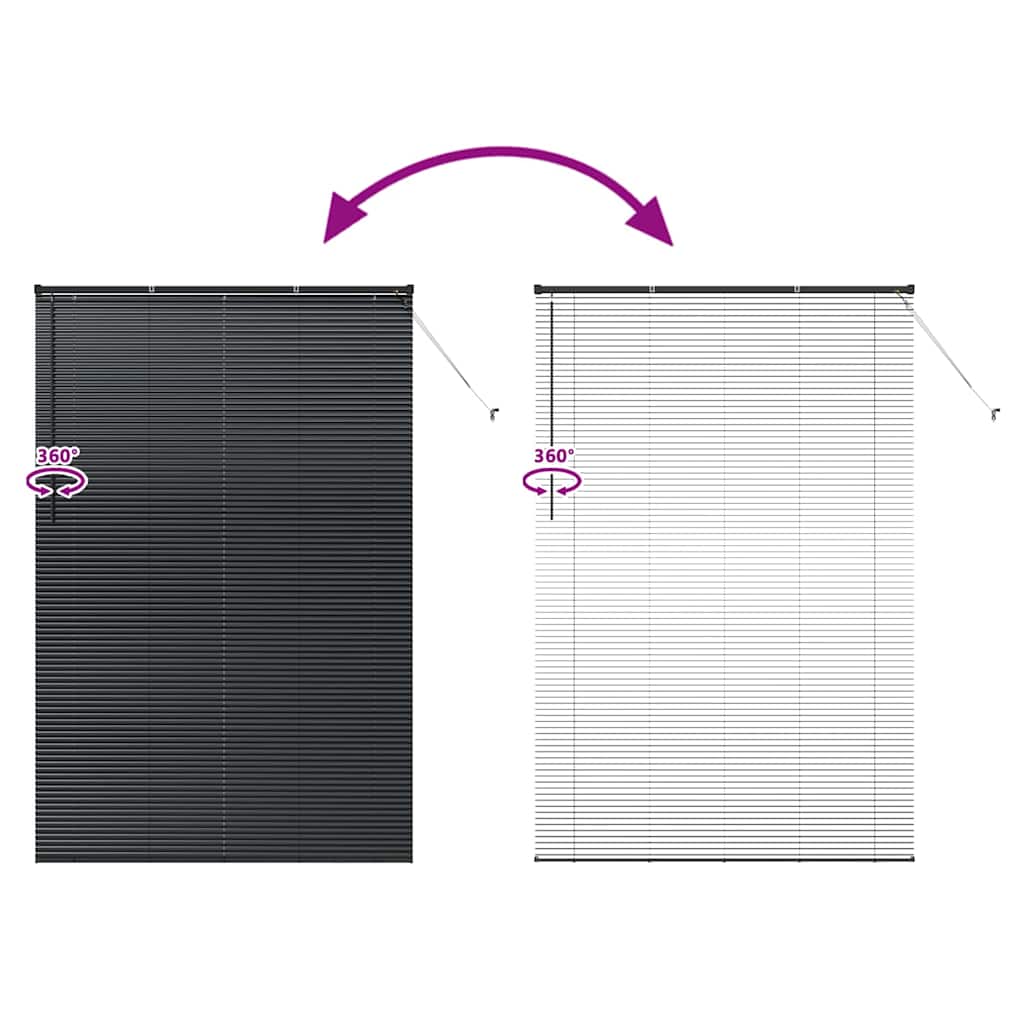 Venecijanski zastore Crna 220 x 145 cm Aluminij