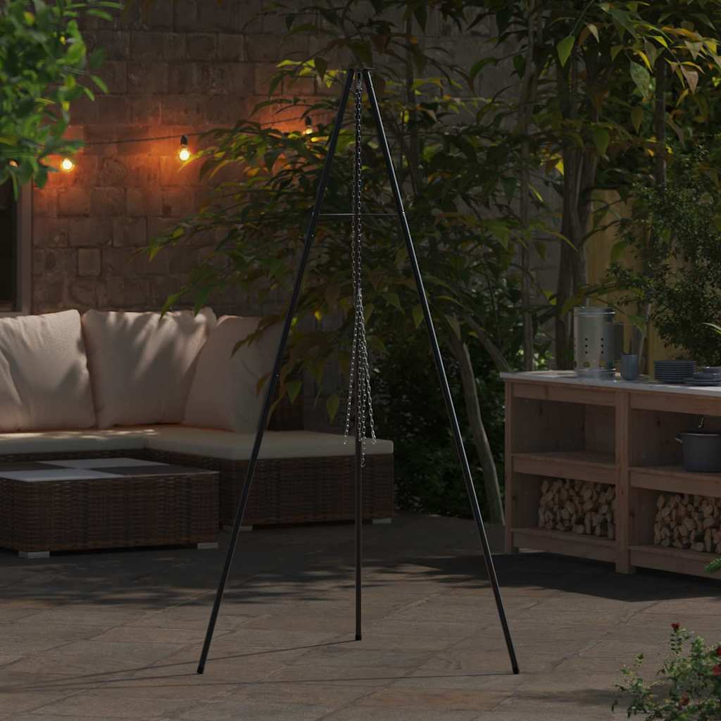 Tripod za logorsku vatru Crna 92 x 92 x 191,5 cm Čelik
