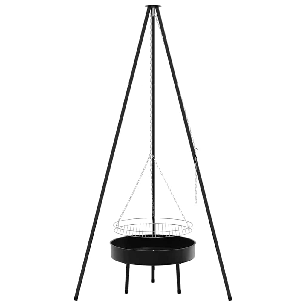 Tripod za logorsku vatru 3 pcs Crna Čelik