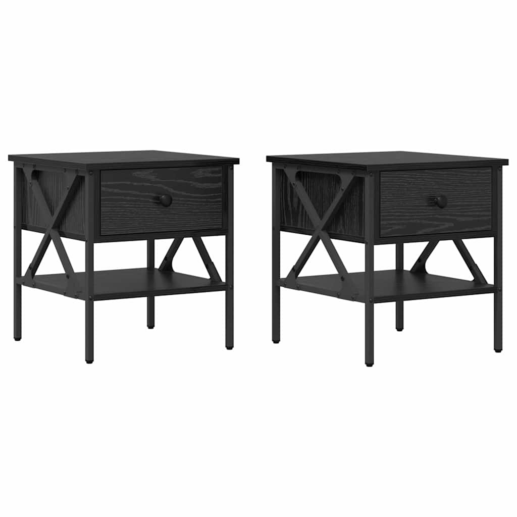 Noćni ormarić s ladicama 2 pcs Crni hrast 40 x 42 x 45 cm