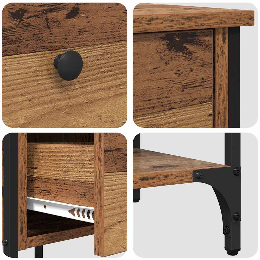Noćni ormar 2 pcs Smeđa 33.5 x 36 x 70 cm Konstrukcijsko drvo