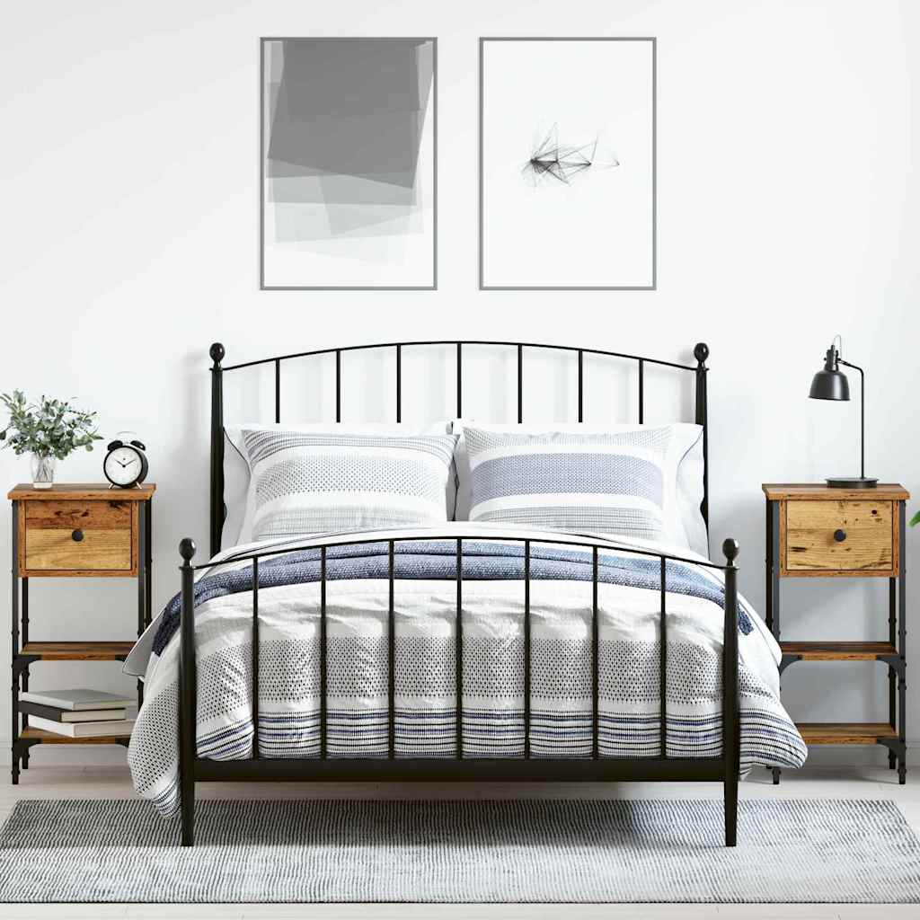 Noćni ormar 2 pcs Smeđa 33.5 x 36 x 70 cm Konstrukcijsko drvo