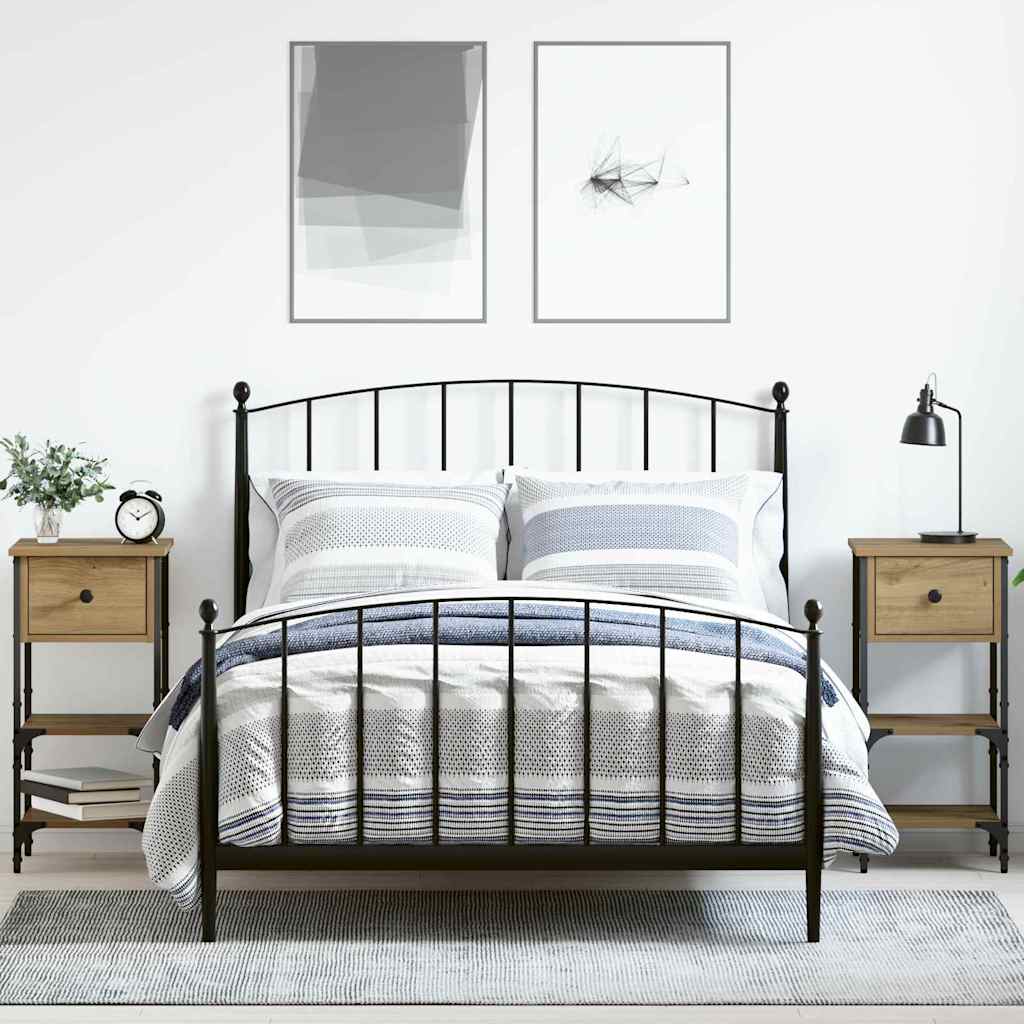 Noćni ormar 2 pcs Smeđa 33.5 x 36 x 70 cm Konstrukcijsko drvo