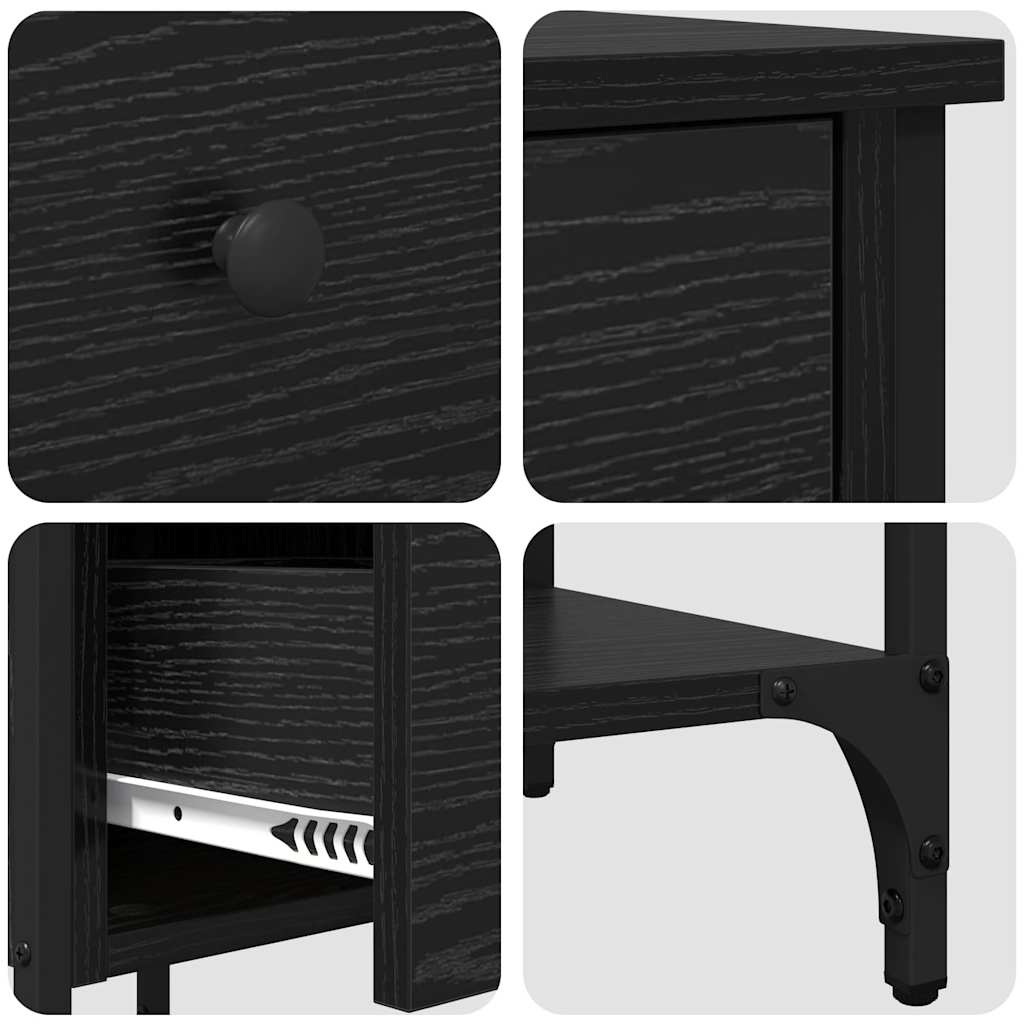 Noćni ormar Crni hrast 33.5 x 36 x 70 cm Konstrukcijsko drvo