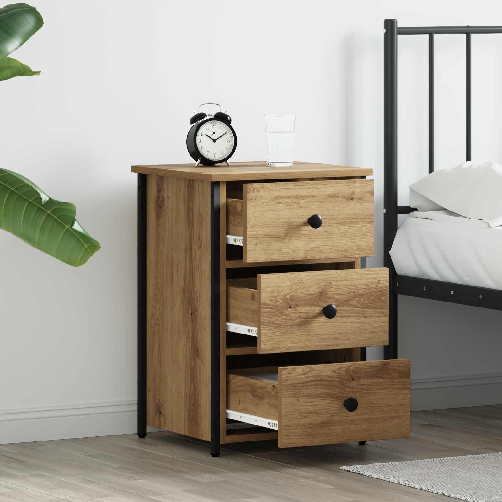 Noćni ormar s ladicama 2 pcs Smeđa 40 x 36 x 60 cm