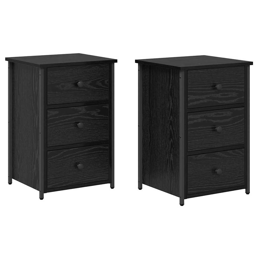 Noćni ormar s ladicama 2 pcs Crni hrast 40 x 36 x 60 cm