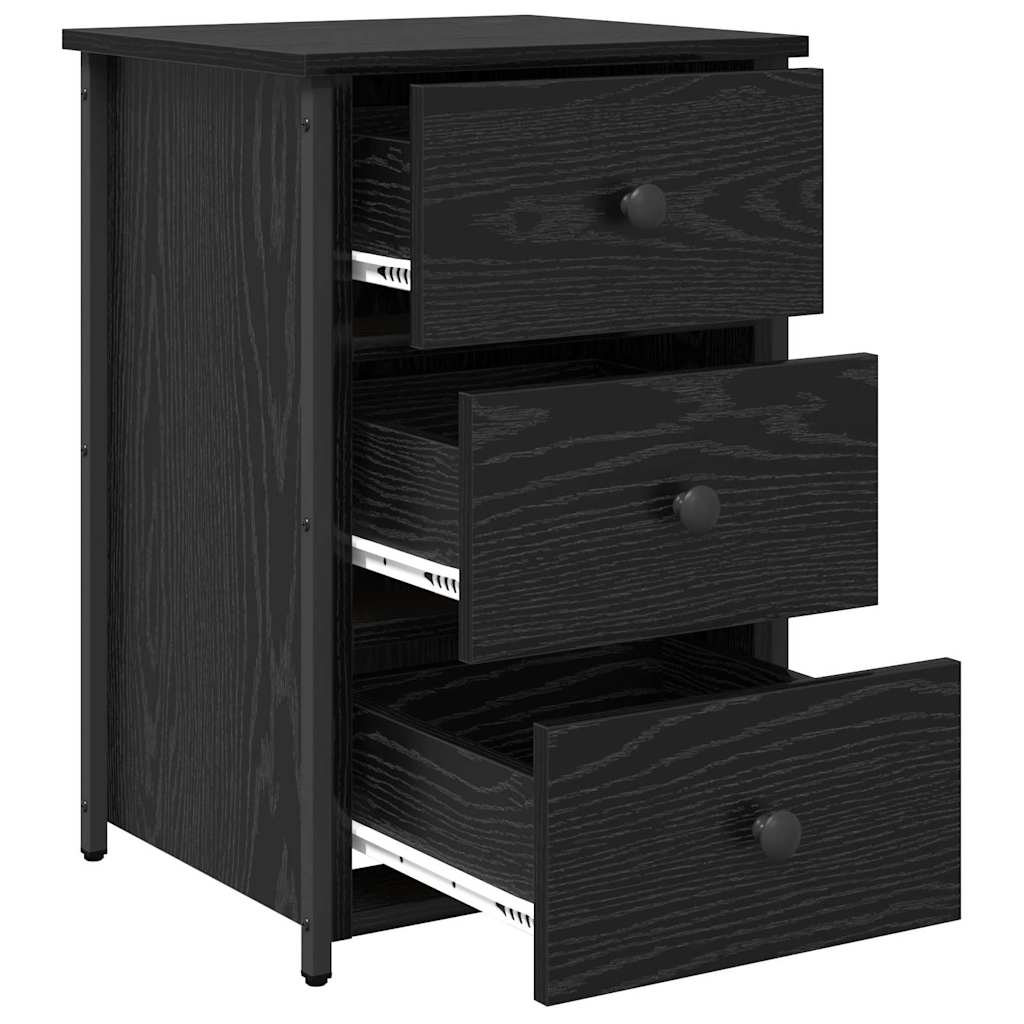 Noćni ormar s ladicama 2 pcs Crni hrast 40 x 36 x 60 cm