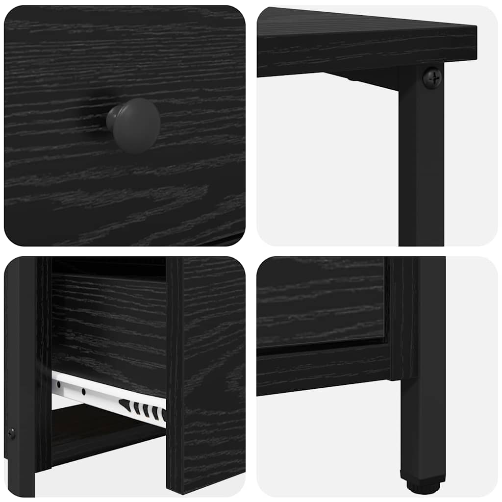 Noćni ormar Crni hrast 30 x 60 x 60 cm Konstruirano drvo