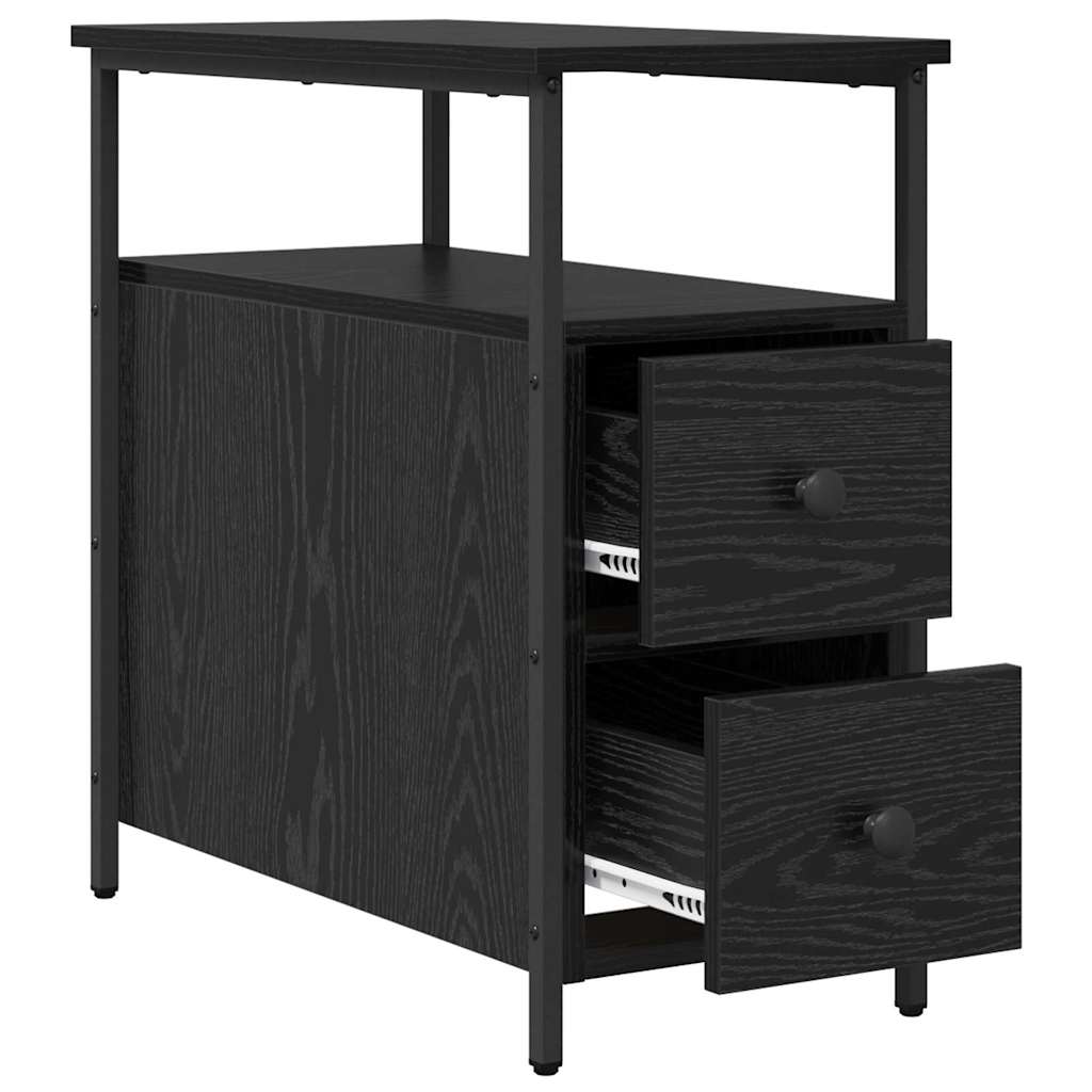 Noćni ormar 2 pcs Crni hrast 30 x 60 x 60 cm Konstruirano drvo