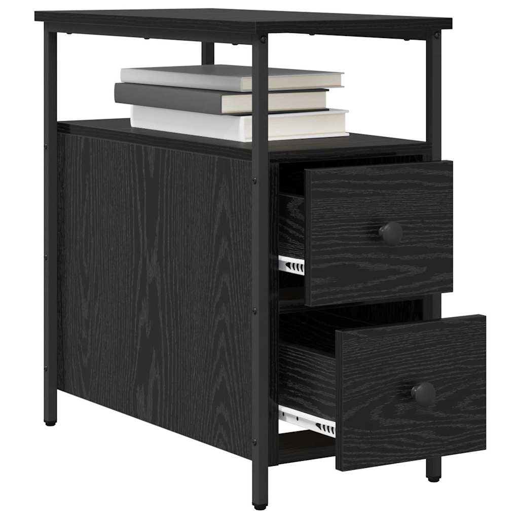 Noćni ormar 2 pcs Crni hrast 30 x 60 x 60 cm Konstruirano drvo